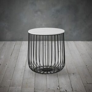 طاولة جانبية على شكل قفص - ابيض 42X39X39