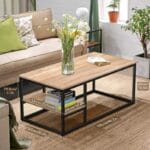 Coffee Table With Shelf- BEIGE 42X102X52