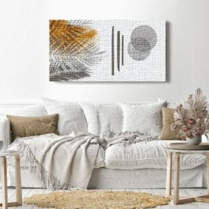 Canvas Wall Art, Abstract Framed Portrait of Botanical Foliage line