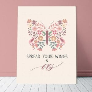 Canvas Wall Art, Abstract Framed Portrait of Spread Your Wings and Fly