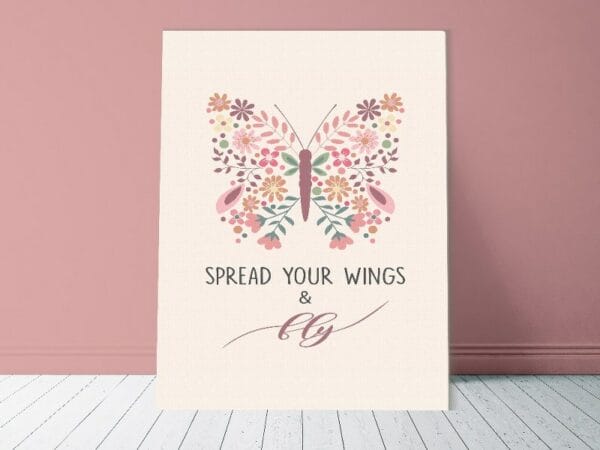 Canvas Wall Art, Abstract Framed Portrait of Spread Your Wings and Fly