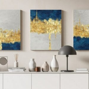 Canvas Wall Art, Abstract Framed Portrait of Drawing resin geode and functional art