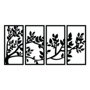 Decorative tree wood wall Art 4 panels 80X140 cm