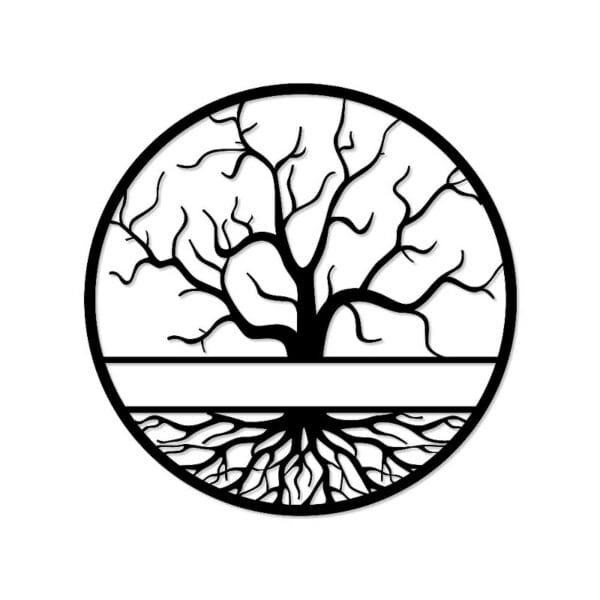 Decorative tree of life wood wall Art 80X80 cm