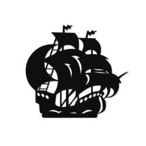 Decorative Pirate ship wood wall Art 80X80 cm