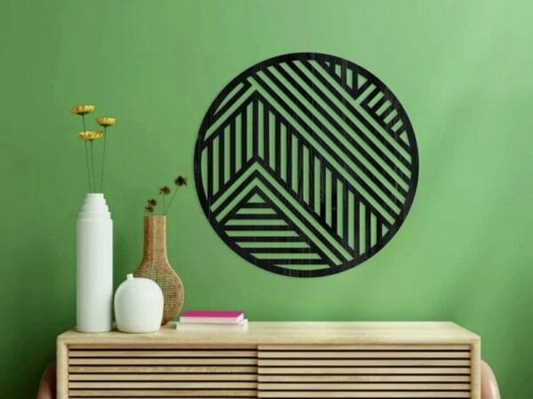 Geometric Wood Wall Art Modern wood art largeRound 80x80