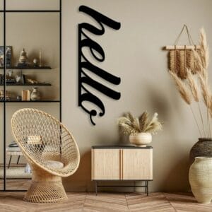 Hello Wall Sign wood Wall art 120x40