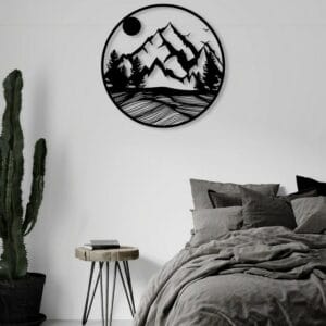 Nature Forest Silhouette wood wall art 60x60