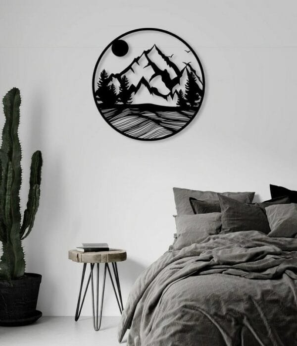 Nature Forest Silhouette wood wall art 60x60