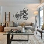 لوحة فنية جدارية على شكل شجرة هندسية من الخشب ، 120x80