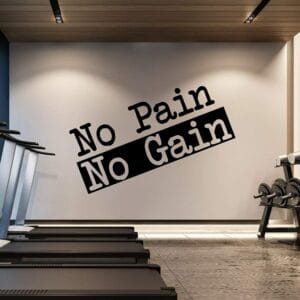 No Pain No Gain wall Sticker art 120x60 cm Black