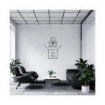 Think Outside The Box wall Sticker  art 65x55 cm Black