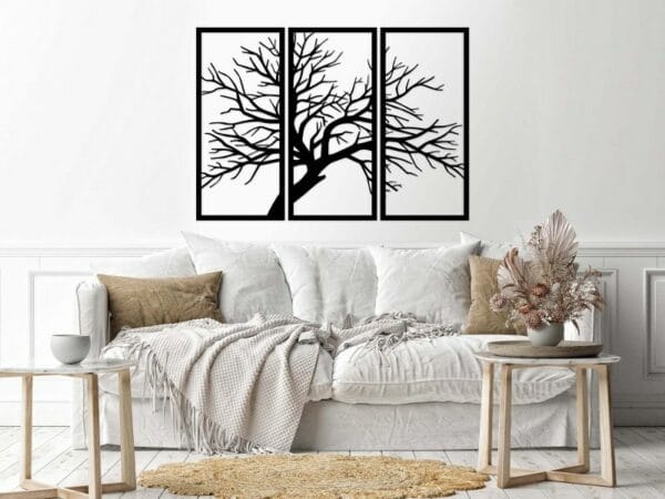 Decorative tree wall Sticker art 3 panels 80X130 cm