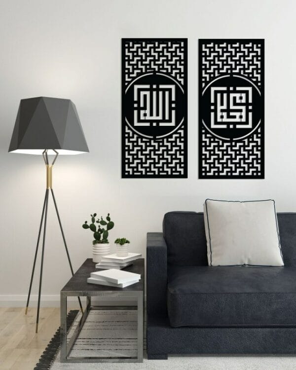 Decorative Islamic Pattern Bike wall Sticker art 2 panels 80X85 cm