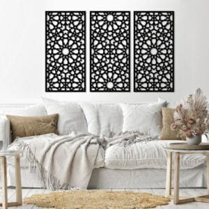 Decorative arabesque style wall Sticker  art 3 panels 80X130 cm