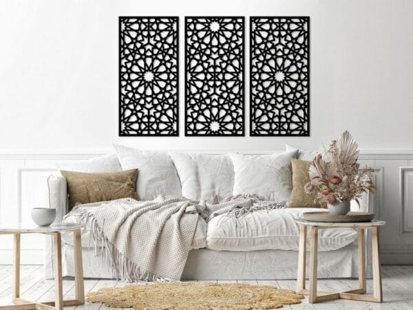 Decorative arabesque style wall Sticker  art 3 panels 80X130 cm