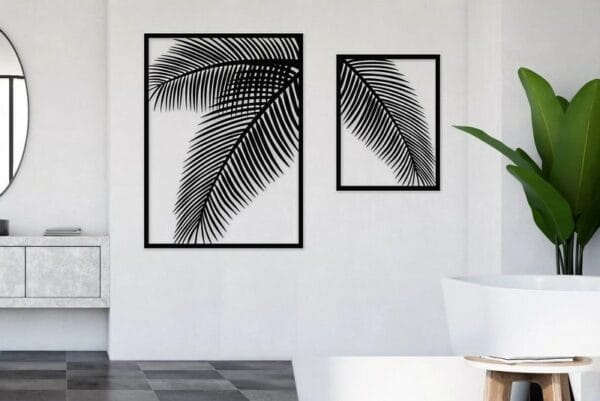 Palm Tree wall sticker Art Set of 2 Panel 80x60 - 60x40