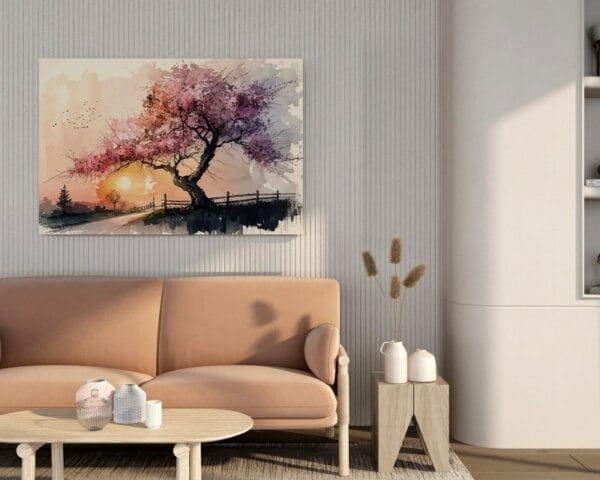 japanese landscape Printed Canvas wall art