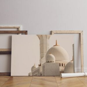 هوم جاليري مسجد الشيخ زايد الكبير هو أكبر مسجد 3 قباب يقع في الإمارات العربية المتحدة أبو ظبي أحد أكبر مئذنة المساجد في العالم تابلوه كانفاس مطبوع