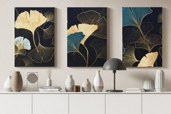 Listyya gikgo zoloto canvas Printed wall art
