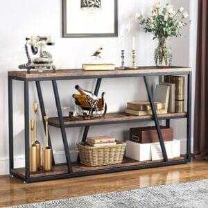 console Table 3-Tier with Storage 150x75x30