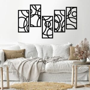 ملصق حائط هندسي 60x150 أسود
