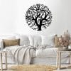 Tree Wood Wall art 80x80 Black