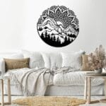 mountain View  wall sticker 80x80 Black