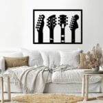Amazing musical instruments wall Sticker 60x90 Black