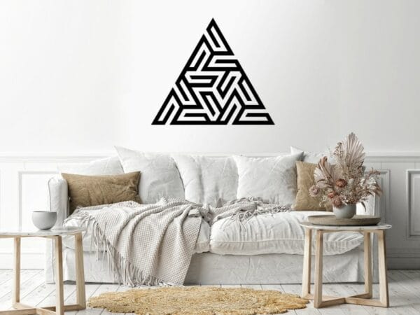 Geometric pyramidal shape wall Sticker 60x60 Black