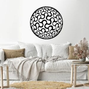 3D ball Wood Wall art 80x80 Black