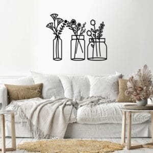 Plant pots wall Sticker 60x80 Black