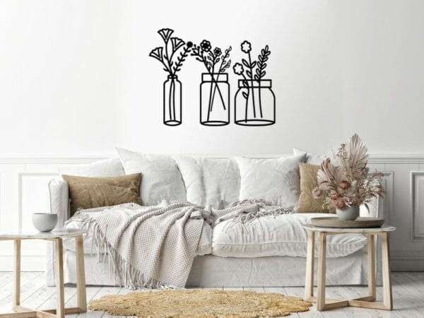 Plant pots Wood Wall art 60x80 Black