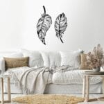 ostrich feathers wall Sticker 80x100 Black