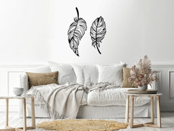 ostrich feathers wall Sticker 80x100 Black