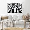 Beautiful trees 4 panels wall sticker 80x120 Black