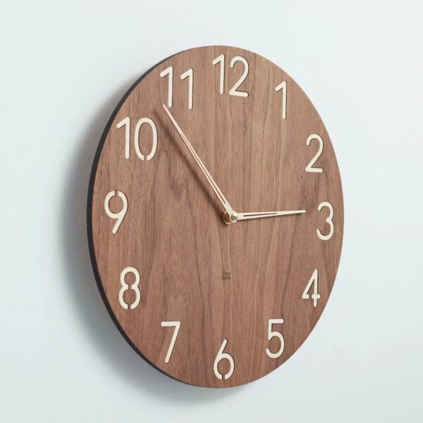 American walnut wall clock face