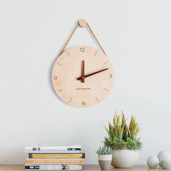 Beautiful Nordic Style Wall Clock with hour numbers