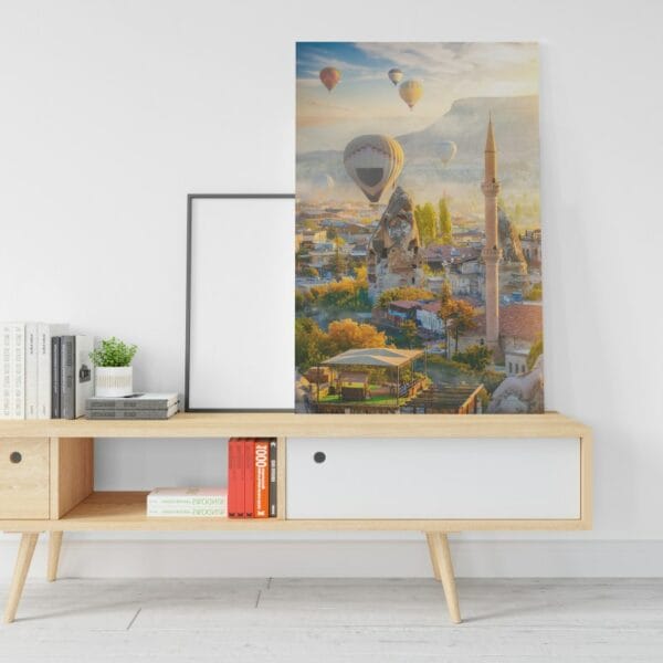 Mosque and air balloons canvas Printed wall art