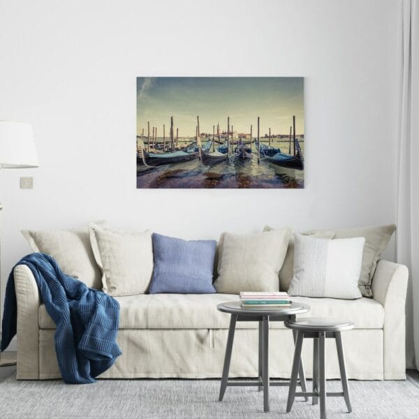 Amazing canvas Berth with gondolas venice italy Printed  wall art