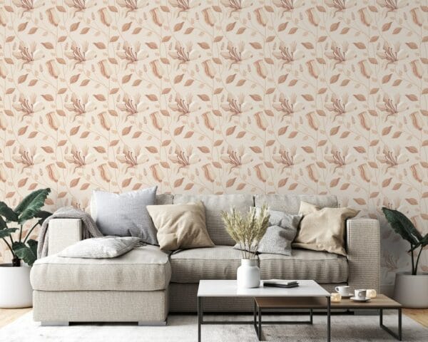 Decorative Ornamental Seamless Spring Pattern  Fabric Wallpaper Covers an area ​​up to 4.2mX3m with adhesive  and smoothing tool