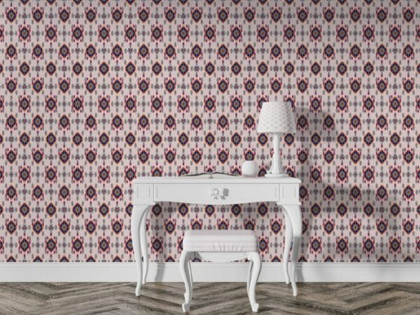 Native aztec geometric shape seamless background Fabric Wallpaper Covers an area ​​up to 4.2mX3m with adhesive  and smoothing tool