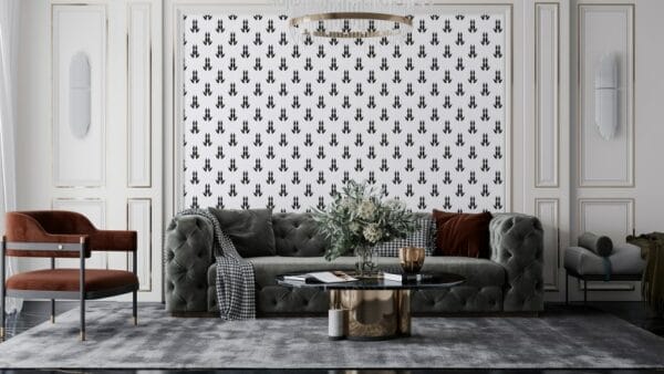 Minimal seamless pattern with Kingaroo footprint  Fabric Wallpaper Covers an area ​​up to 4.2mX3m with adhesive  and smoothing tool