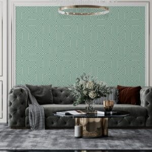 Green Olive Boho Style Scandinavian Modern  Fabric Wallpaper Covers an area ​​up to 4.2mX3m with adhesive  and smoothing tool