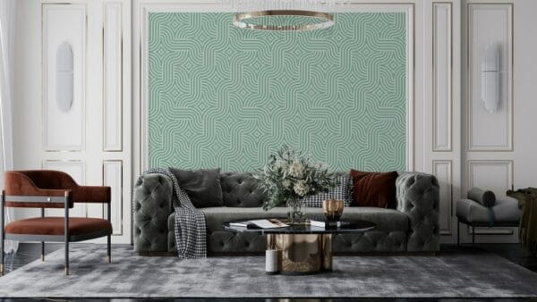 Green Olive Boho Style Scandinavian Modern  Fabric Wallpaper Covers an area ​​up to 4.2mX3m with adhesive  and smoothing tool