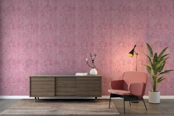 Beautiful Symmetrical Lace Floral Background Fabric Wallpaper Covers an area ​​up to 4.2mX3m with adhesive  and smoothing tool