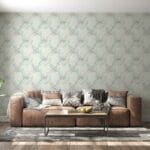 Magical Garden in Mint  Fabric Wallpaper Covers an area ​​up to 4.2mX3m with adhesive  and smoothing tool