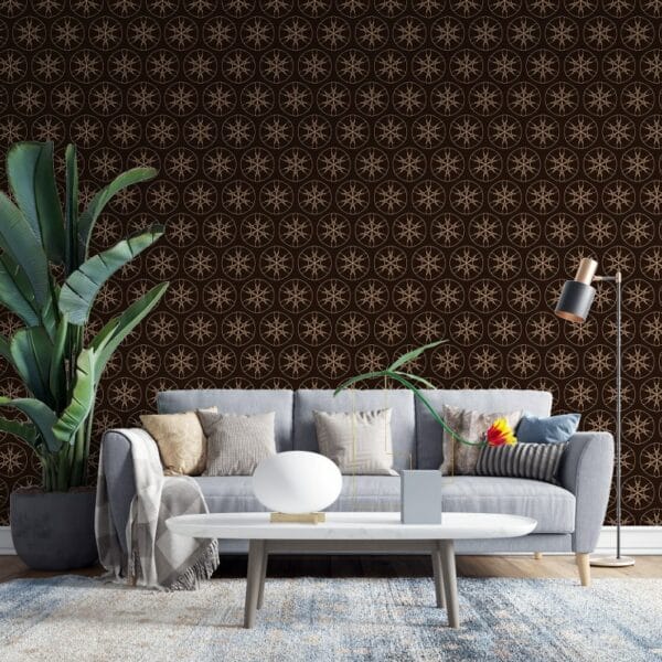 Geometric flower vector background Fabric Wallpaper Covers an area ​​up to 4.2mX3m with adhesive  and smoothing tool