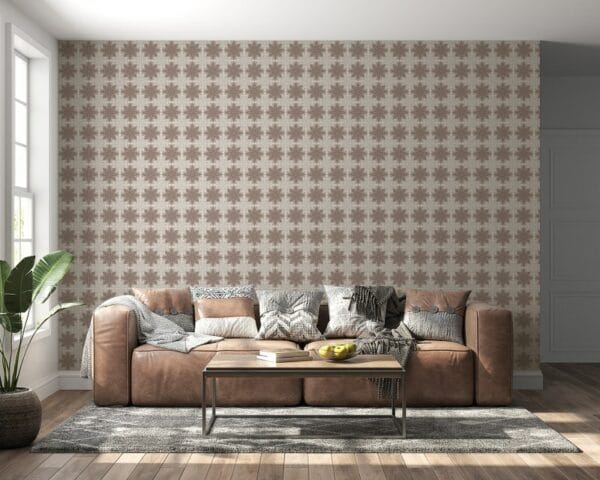 Shape Pattern Background Fabric Wallpaper Covers an area ​​up to 4.2mX3m with adhesive  and smoothing tool