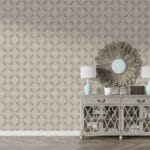 Old Damask Pattern Fabric Wallpaper Covers an area ​​up to 4.2mX3m with adhesive  and smoothing tool